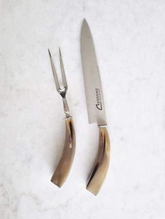 COW ANTLER CARVING SET