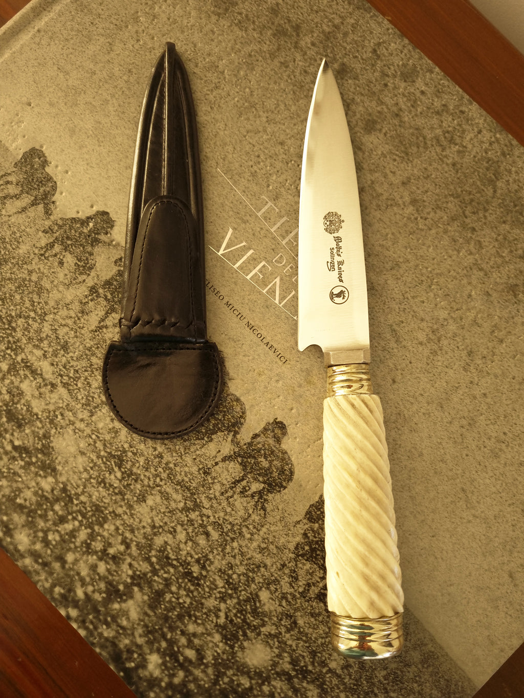 Axis Deer Handle with Silver Finish Knife - Vakiano