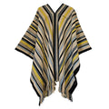 Colomé handwoven Argentine wool poncho with traditional Listado stripes