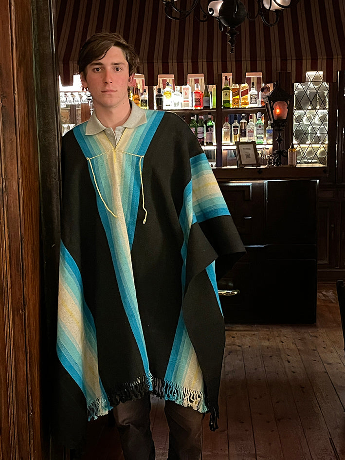 Molinos Argentine wool poncho handcrafted in Salta Province
