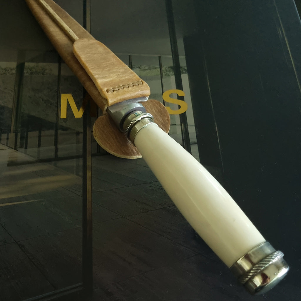 Handmade Bone and Alpaca Knife with Leather Sheath - Vakiano