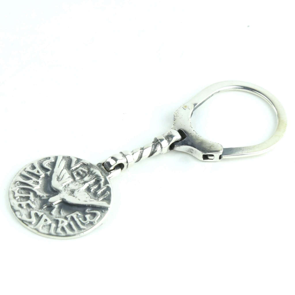Sterling silver keychain with Holy Spirit motif - Vakiano