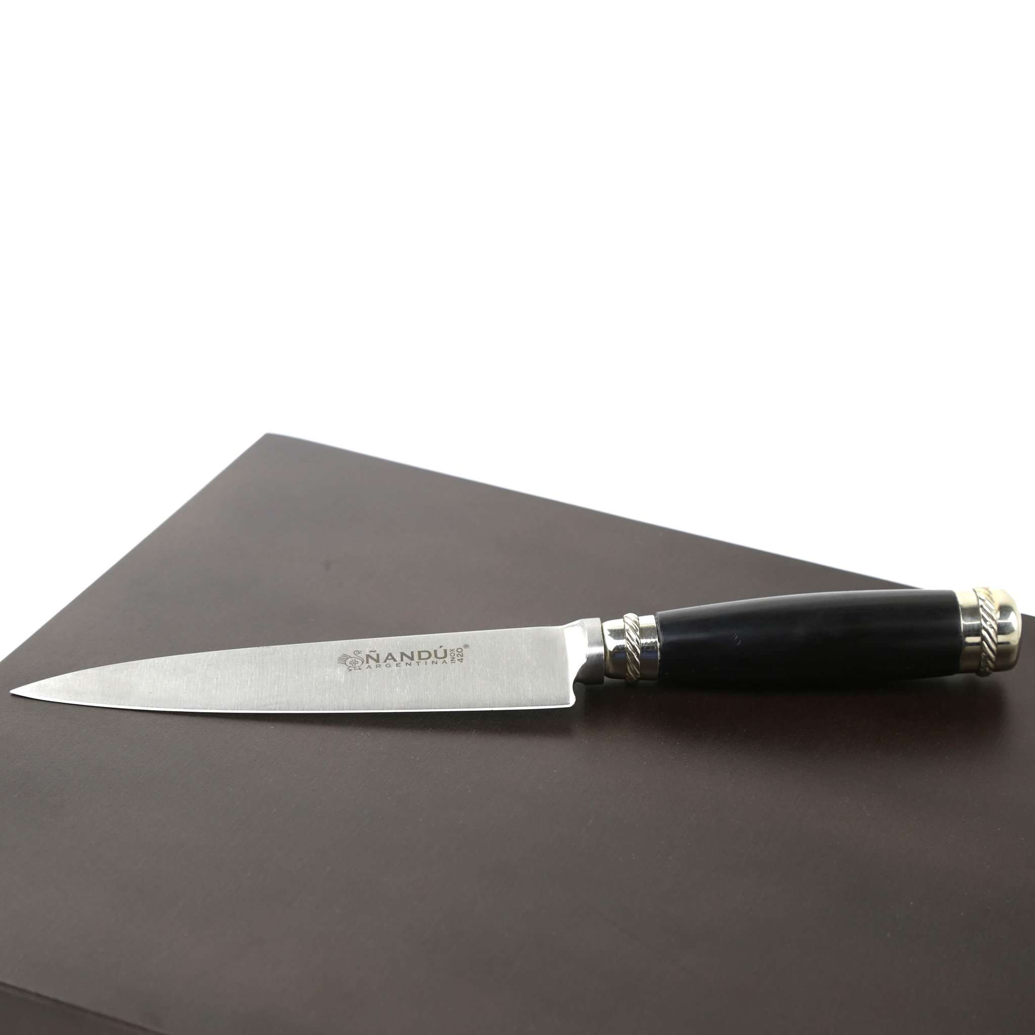 Black stained guayubira wood handle steak knives