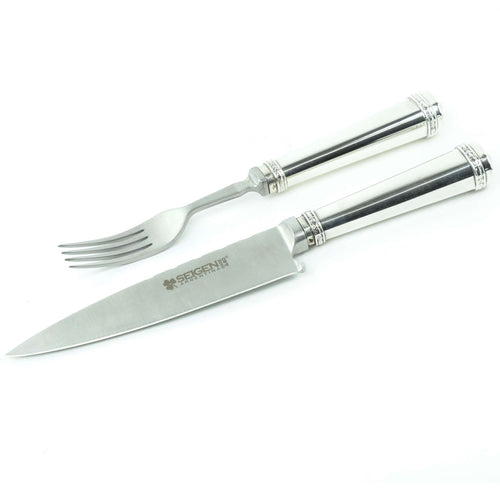 Handmade 12 piece Silver 900 cutlery set by Vakiano