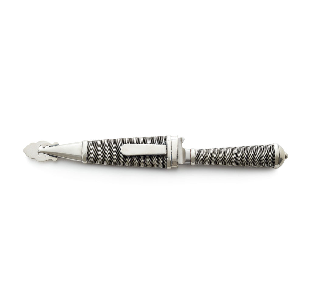 Knife with twisted coiled silver wire hilt