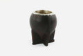 Leather-lined gourd mate with Silver 900 floral ring