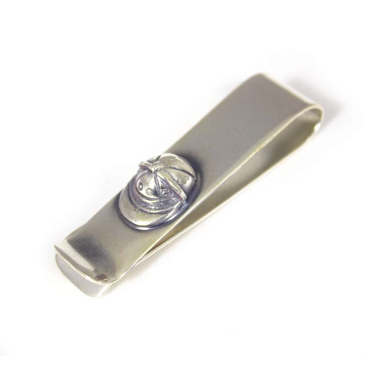 Silver 900 money clip with polo helmet motif