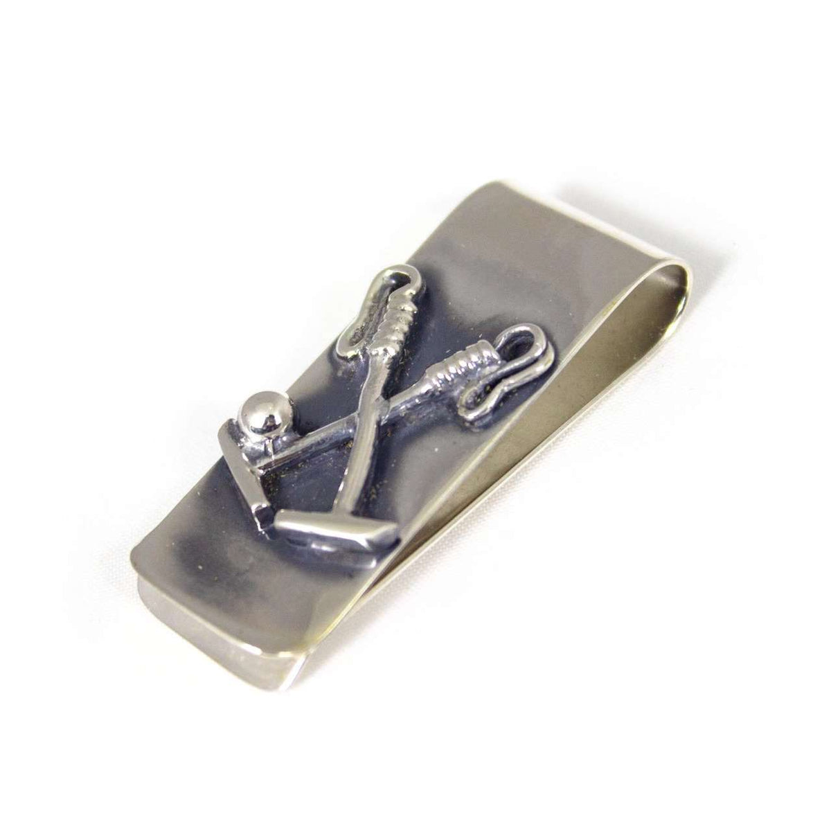 Sterling silver money clip with double polo mallets motif - Vakiano